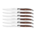 Trudeau Laguiole Steak Knives Set of 6 - Premium Stainless Steel & Pakkawood Handles