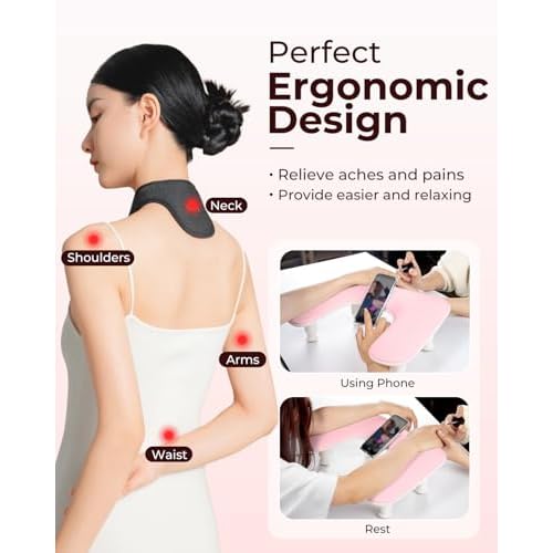 Arm Rest for Nails Tech with Phone Holder,Adjustable Nail Hand Rest for Acrylic Nails,PU Leather-Pink