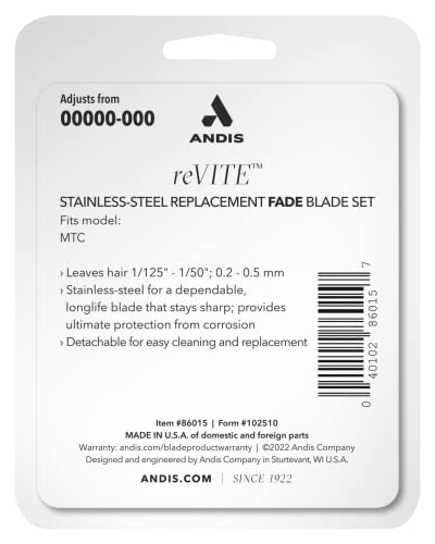Andis reVITE Fade Clipper Replacement Stainless Steel Blade Assembly - Fits reVITE Clippers