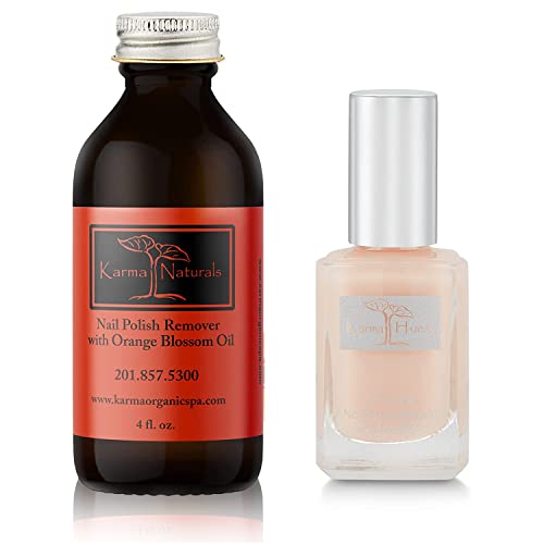 Karma Organic Nail Polish Remover & Top Coat Bundle ? Natural Unscented Nail Polish Remover (4FL-Oz) Halal Truly Breathable Nail Enamel Top Coat ANASTASIA (4fl-oZ)