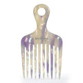 Long-Tooth Afro Hair Comb for Women and Men - 2 Pack White Purple Variation
