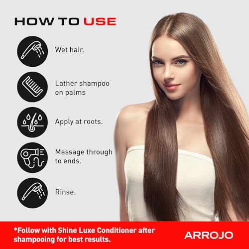 ARROJO Shine Luxe Black Orchid Shampoo 8.5 fl oz - Deep Cleansing & Hydrating
