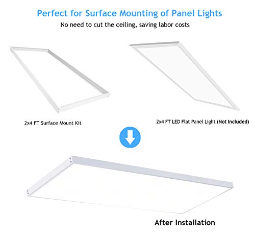 2x4 Surface Mount Kit for LED Flat Panel Lights - 6 Pack, VocgoUU
