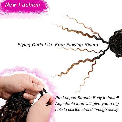 Dorsanee Faux Locs Crochet Hair 18 Inch for Black Women, Short Goddess Style, Pack of 7, #1B/30/27