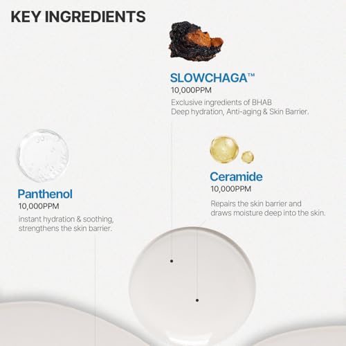 BHAB SLOWCHAGA Hydra Calm Face & Eye Serum - Hydrating Korean Serum with Panthenol & Ceramide for Barrier Repair, Soothing Sensitive Skin, Glass Skin Glow, 1.69 fl oz (50ml)
