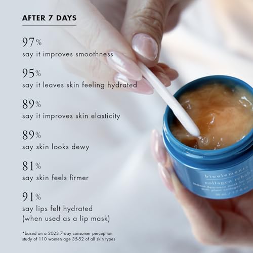Collagen Face & Lip Mask for Anti-Aging - Dewy Skin, Fine Lines, Wrinkles - Vegan & Gluten-Free