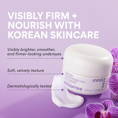 innisfree Orchid Youth-Enriched Eye Cream, Korean Firming Eye Treatment to Smooth Fine Lines