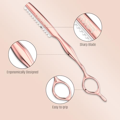Hair Razors for Cutting Hair, Professional Styling Texturizing Razor, Stainless Steel Thinning Razor Kit with 10 Replacement Blades, Premium Texture Cutting Razor for Salon and Home