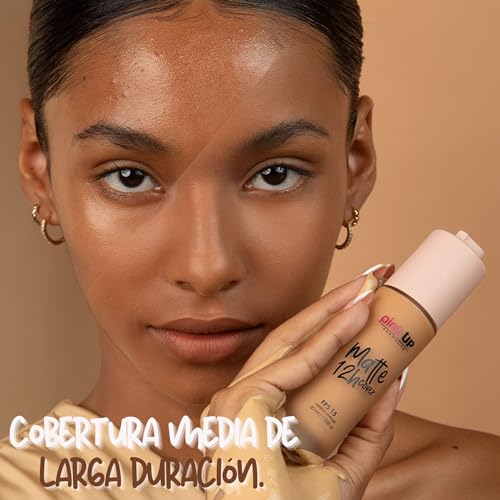 Pink Up Matte Liquid Foundation SPF 15 - Medium Shade, 12-Hour Shine Control, Model 500
