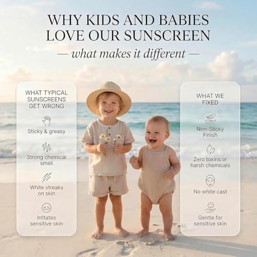 Kids Mineral Sunscreen SPF 40 Vanilla No White Cast 3.4 Fl Oz - Clean + Kind