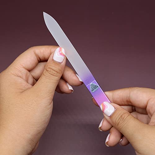 Crystal Glass Nail File Set - 10 Pc Premium Manicure Tools for Natural Nails