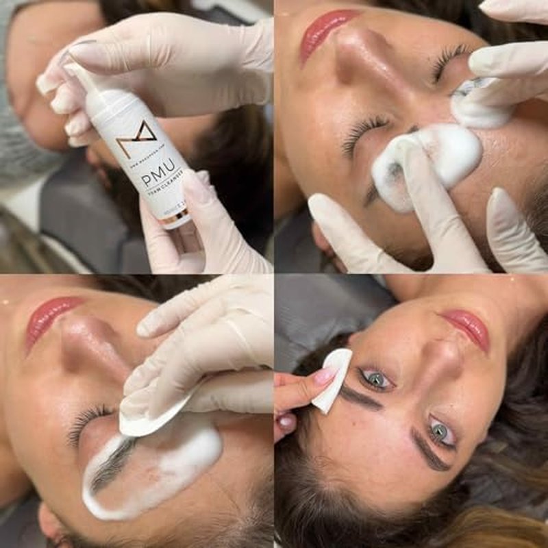 M - Permanent Makeup Brow & Lash Foam Cleanser For Eyelash Extensions, Microblading, Powder Brows, Eyebrows, Nano Brows, Permanent Make Up 60ML