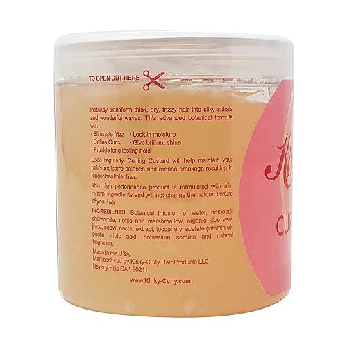 Kinky Curly Curling Custard Natural Styling Gel 8oz - Pack of 3