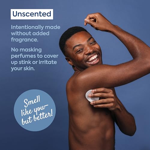Anti-Odor Skin Care Pads with Glycolic Acid - Deodorant & Exfoliant, 50 Count