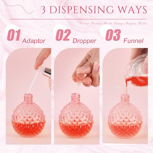 Pink Refillable Glass Perfume Spray Bottles - 12 Pack, 3.4oz Travel & DIY