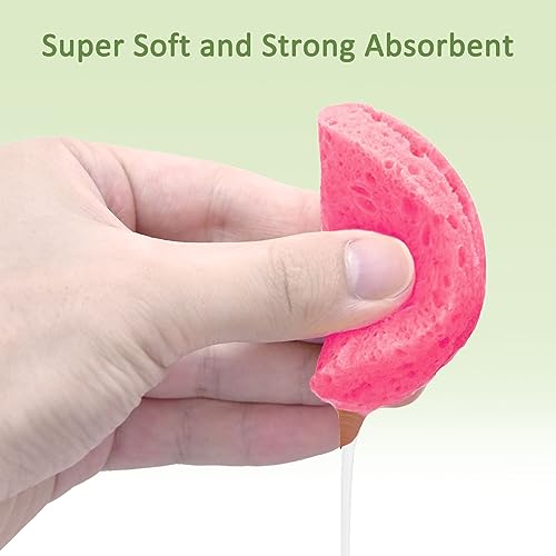 Pink Compressed Facial Sponges - 300 Count Deep Cleansing & Exfoliating Face Sponges