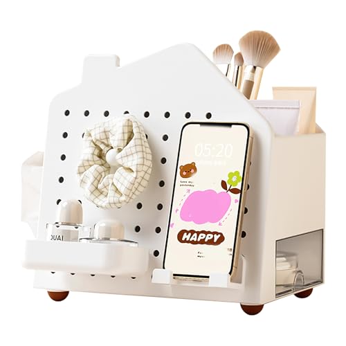 Makeup Organizer with Compartments and Drawer, Cosmetic Storage for Dresser, Vanity, and Bathroom Countertop, Skincare and Perfume Organizer