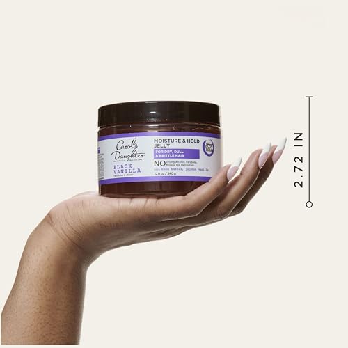 Carol's Daughter Black Vanilla Moisture and Hold Jelly,Hair Gel For Dry Hair with Shea Butter,Jojoba and Vanilla,12 Fl Oz,(Pack of 2)
