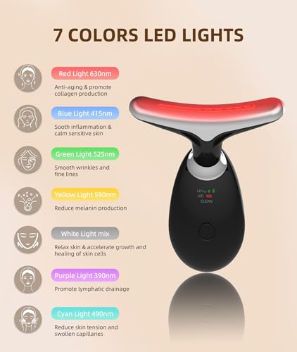 7-Color LED Face Light Therapy Massager for Firming & Lifting