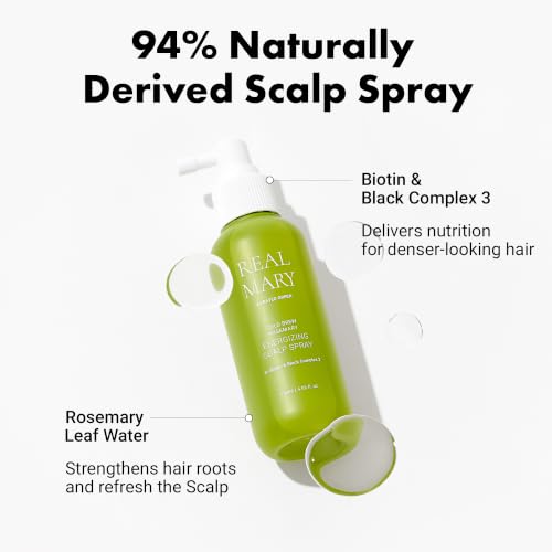 Biotin Hair Growth Spray for Thinning Hair - Scalp Revitalizer with Rosemary & Ginger