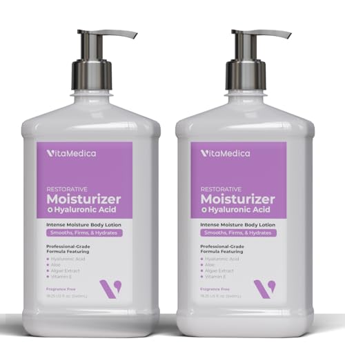 VitaMedica Restorative Moisturizer with Hyaluronic Acid ? Intense Moisture Hand & Body Lotion with Algae & Aloe for Firming, Hydrating, Anti-Aging - 2 Pack