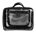 Large Transparent Toiletry Bag with Black Edges - Water-Resistant Travel Organizer for Men & Women