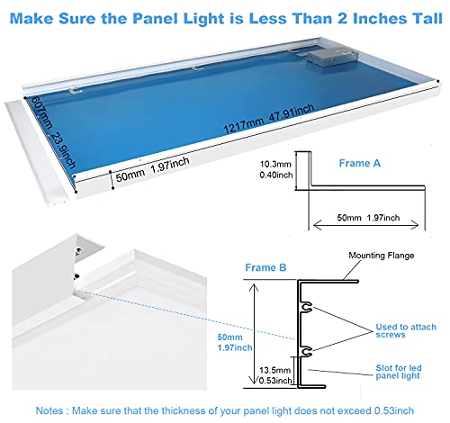 2x4 Surface Mount Kit for LED Flat Panel Lights - 6 Pack, VocgoUU