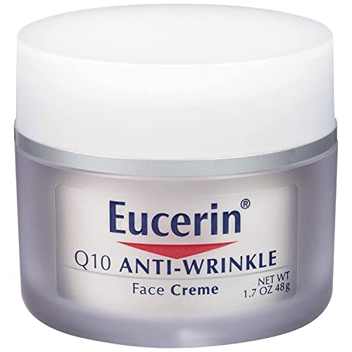 Eucerin Sensitive Skin Q10 Anti-Wrinkle Face Cream 1.7 oz Pack of 3 - Fragrance-Free, Non-Irritating
