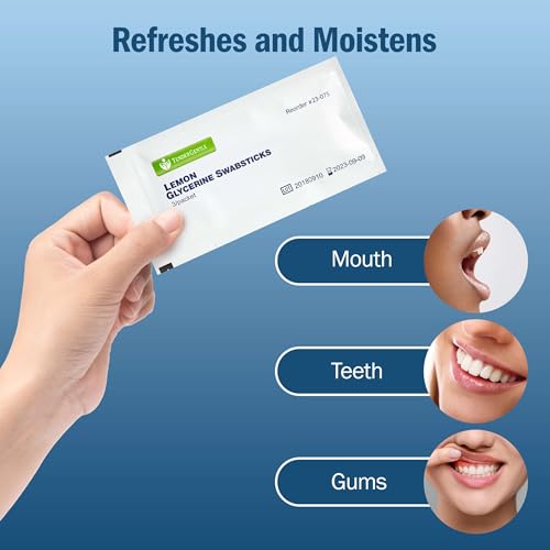 Lemon Glycerin Mouth Swabs for Elderly - 150 Count, Moisturizes & Refreshes Dry Mouths, 2 Pack