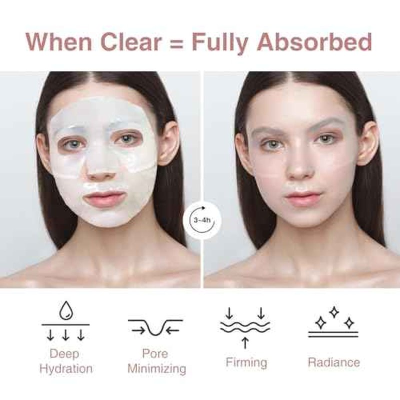 Bio-Collagen Face Mask, Real Deep Collagen Overnight Mask, Hydrating Collagen Face Mask, Facial Sheet Masks for Skincare, Pore Minimizing, Firming, Elasticity Improvement, and Moisturizing.