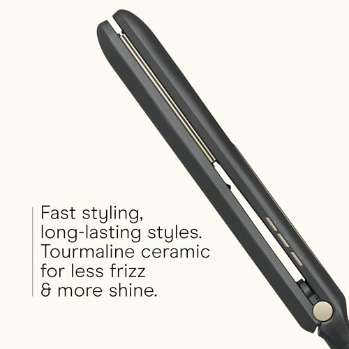 INFINITIPRO Tourmaline Ceramic 1-Inch Flat Iron Hair Straightener - Dark Gray