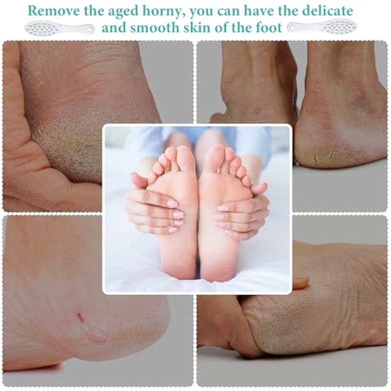 4 Pcs Stainless Steel Foot Scraper Metal Foot File Double Sided File Callus Remover Professional Feet Rasp Scrubber for Wet or Dry Skin Easy to Clean Pedicure Tool Heel