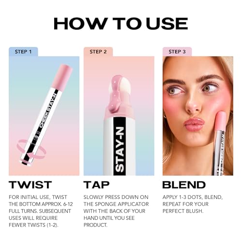 Sacheu Blushberry Bundle ? High Pigment, Buildable, Long Lasting Luminous Glow in a Lightweight, Dewy Finish ? Includes Lip Liner, Lip Elixir, & Cheek STAY-N