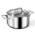 4 Quart Fully Clad Stainless Steel Stock Pot with Lid - Induction & Oven Safe