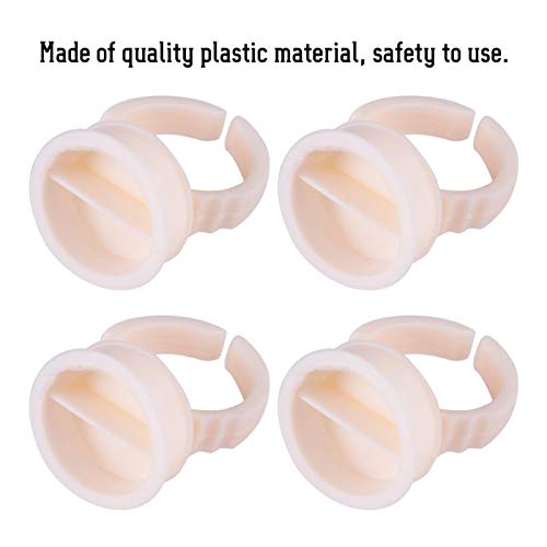 HURRISE 100pcs Cup Rings, Silicone Semi-Permanent Rings, Nail Art Adhesive Glue Holders, Palette for Eyelash Extension, Nail Art, (L)