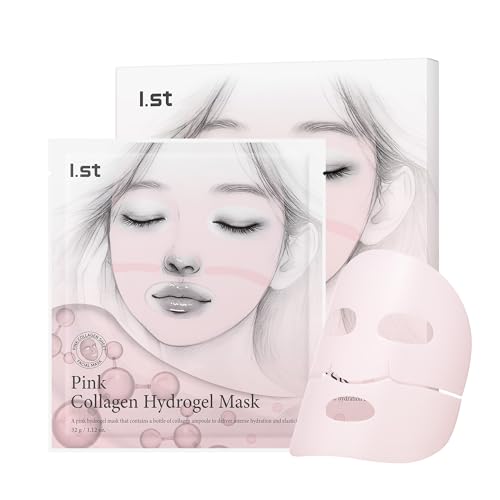 Pink Collagen Hydrogel Face Mask Set - Ampoule-Infused, Cooling & Hydrating