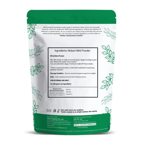 H&C Herbal Fuller's Earth Clay 2.2 lb (1 kg) for Skin Exfoliation & Acne