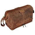 RUSTIC TOWN Leather Toiletry Bag for Men - Travel Gift Shaving Ditty Kit - Bathroom Shower Toiletries Organizer - Cosmetic Makeup Bag for Women