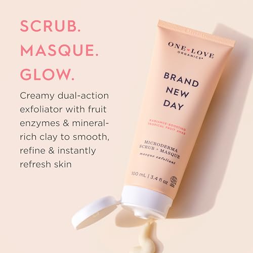 One Love Organics Microderma Scrub & Masque ? Exfoliating Face Scrub and Clay Mask for Smooth, Radiant Skin, Certified Organic & Cruelty Free 100 ml