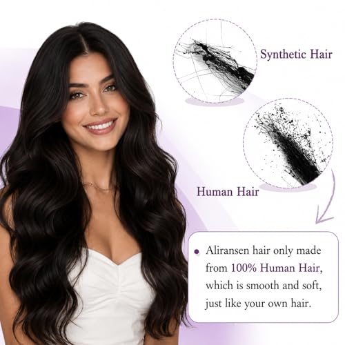 Clip in Hair Extensions Real Human Hair Medium Brown 16 Inch - #4 Variation