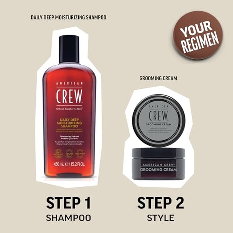 American Crew Men's Grooming Cream, Like Hair Gel with High Hold & High Shine, 3 oz