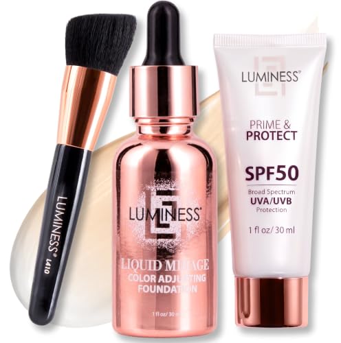 Light Variation Liquid Mirage Color-Adjusting Foundation Kit with SPF 50 Primer & Brush