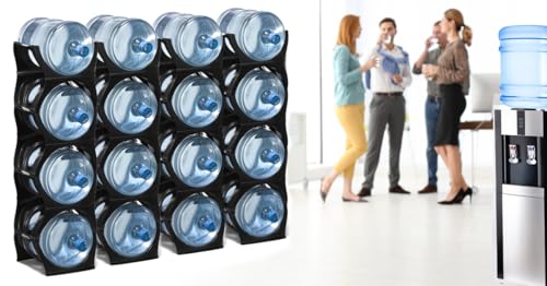 Water Bottle Storage Rack for 3-5 Gallon Jugs - Black, 4 No Shelf