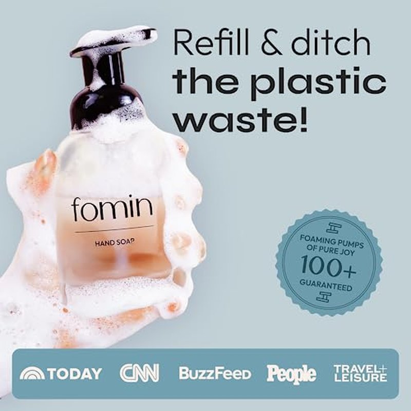 FOMIN Foaming Hand Soap Essential Kit - 16 Variety Pack of Foaming Hand Soap Refills + 2 Glass Dispenser + 1 Tin - Eco-Friendly Foaming Hand Soap Tablets for All Skin Types