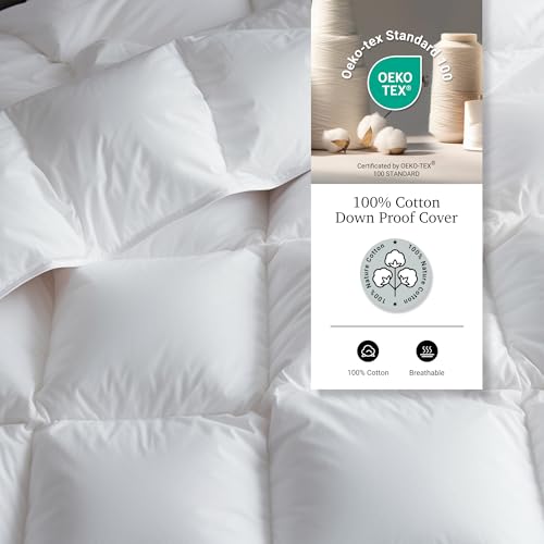 Light Warmth King Size Goose Feather Down Fiber Comforter - Hotel Quality
