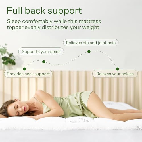 Snow White Niagara King Ultra Soft Mattress Topper - Back Pain Relief, Breathable & Machine Washable