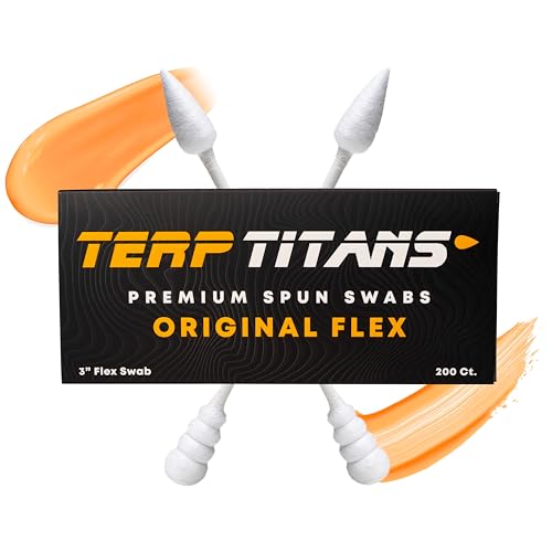 TerpTitans Original Flex Cotton Swabs (6 Pack, 1200 Count) ? Dual-Tip with Spiral for Absorption & Fine Point for Precision | Flexible Paper Handle, Lint-Free