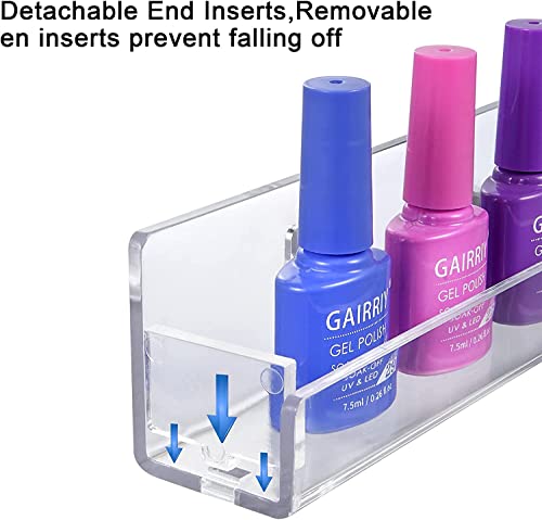 Trophable 24-Inch Clear Wall Mounted Nail Polish Rack Set - 6 Pack