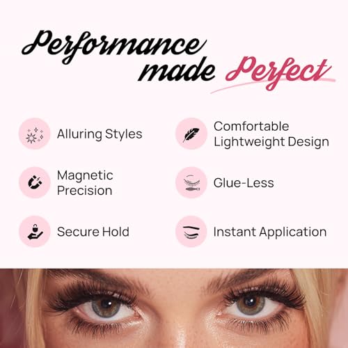 Full Out Glam Star Power Magnetic Lashes, Premium Reusable Magnetic Eyelashes, Dramatic Natural Look, No Glue Needed, Instant Application, Strong Performance Ready Hold, Contains One Set of Lashes