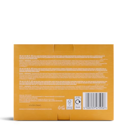 Nourishing Hand Balm Trio Set with Shea, Mango & Rose - Hand Care Gift Set